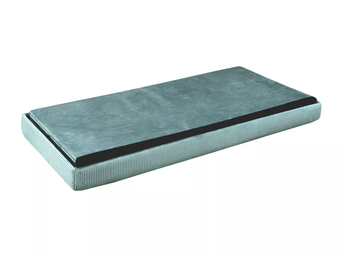 Coffre Banc Pliable Velours Cotele Giulia Bleu