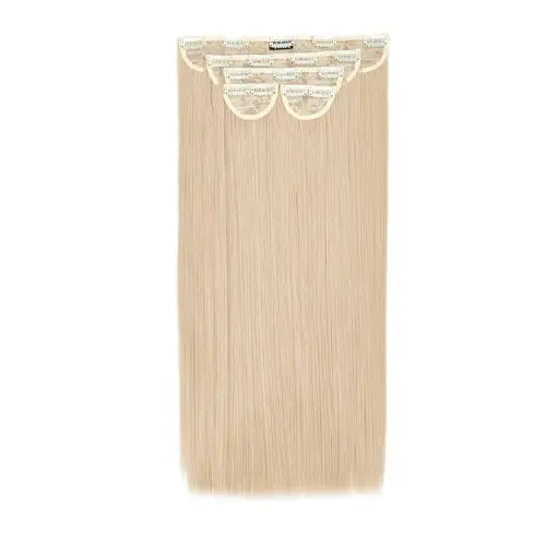 Super Thick 22 Inch 5 Piece Straight Clip In Hair Extensions Light Golden Blonde