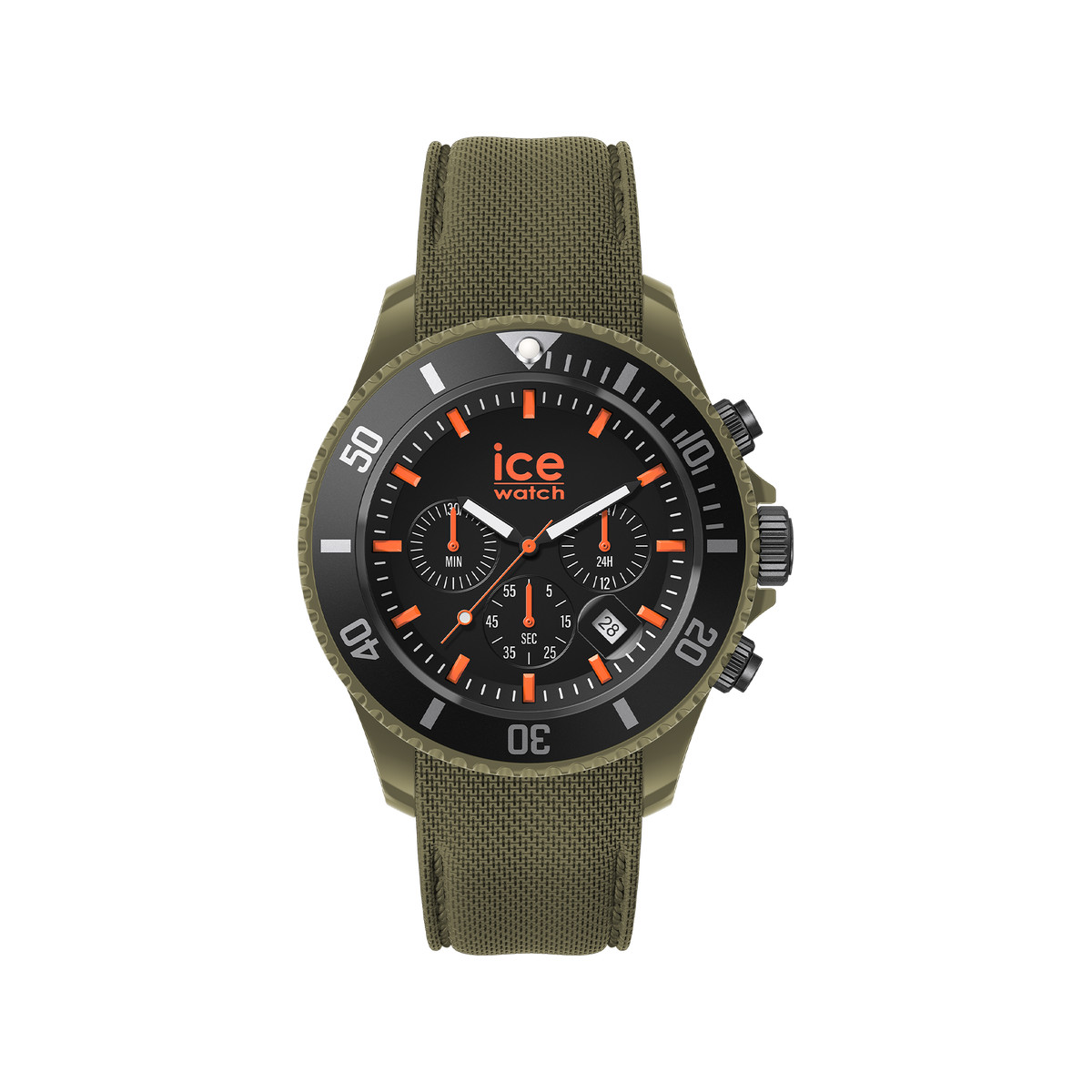 Montre ICE WATCH homme chronographe plastique vert bracelet caoutchouc vert
