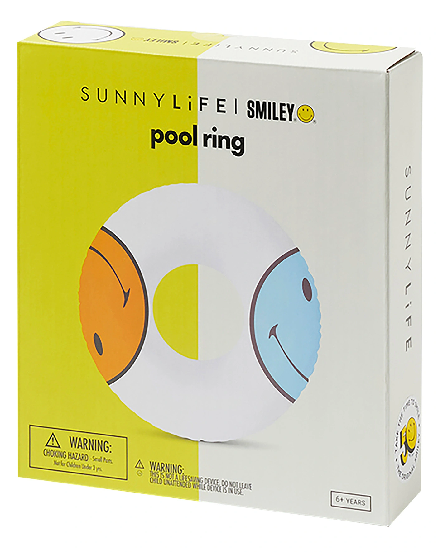 Schwimmring SMILEY (Ø110 cm) in gelb/hellblau