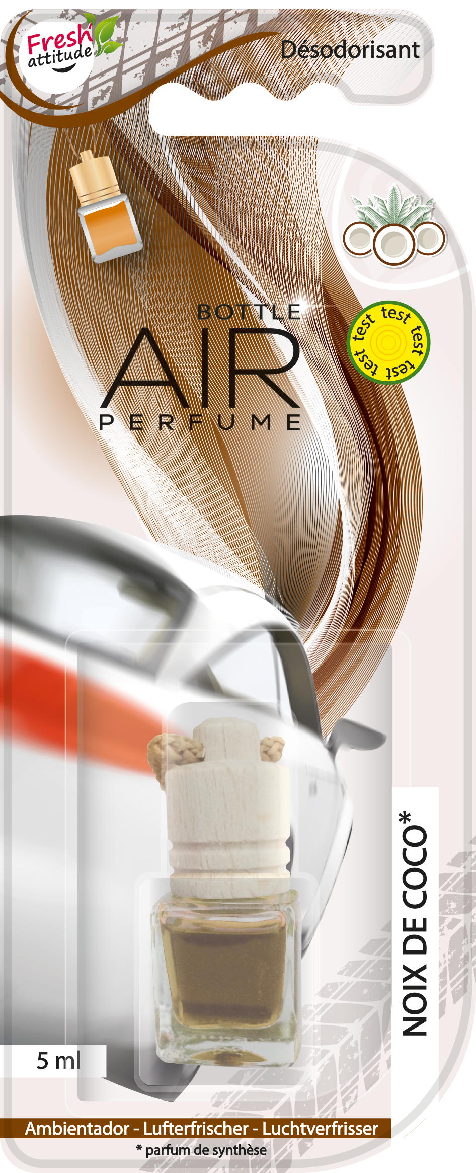 AIR PERFUME DESODORISANT FLACON NOIX DE COCO 5ML