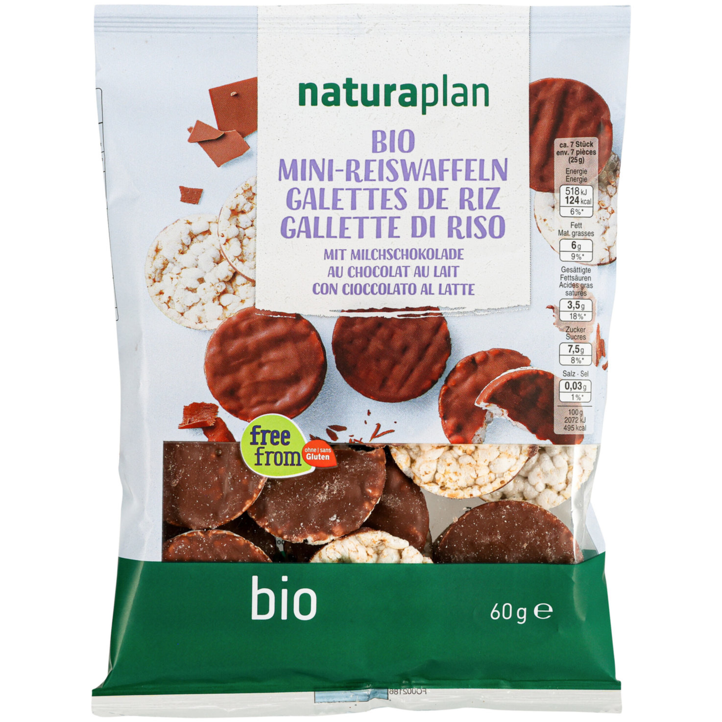 Naturaplan Bio Mini-Reiswaffeln Milchschokolade