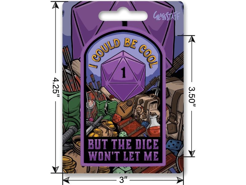 Glass Staff I Could be Cool Sticker Violett Aufkleber für RPG-Fans