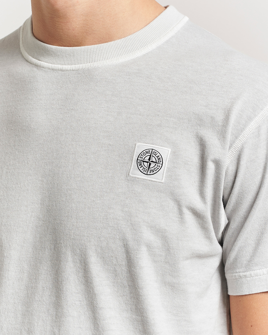 Stone Island Organic Cotton Fissato Effect T-Shirt Pearl Grey