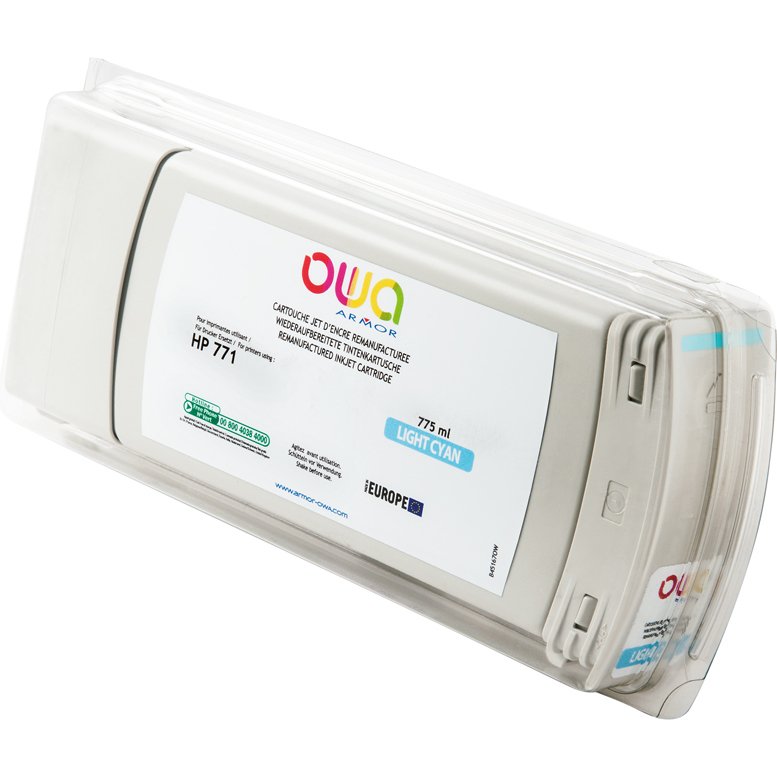Cartouche d'encre traceur remanufacturée OWA - standard - Cyan Clair - pour HP 771C