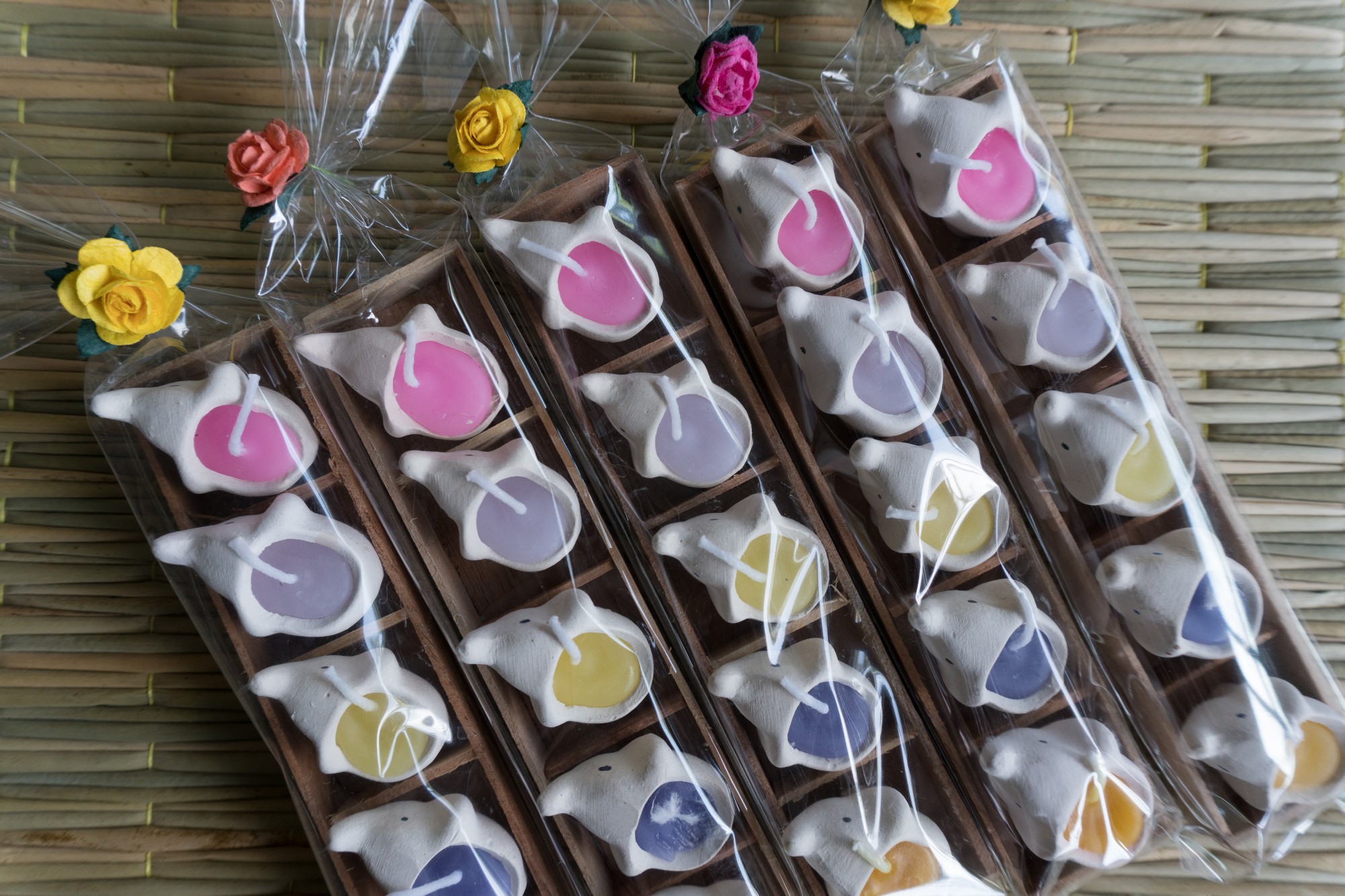 Mini-Teelichter 'Elefant', multicolor, 5 Stück von fischer's lagerhaus