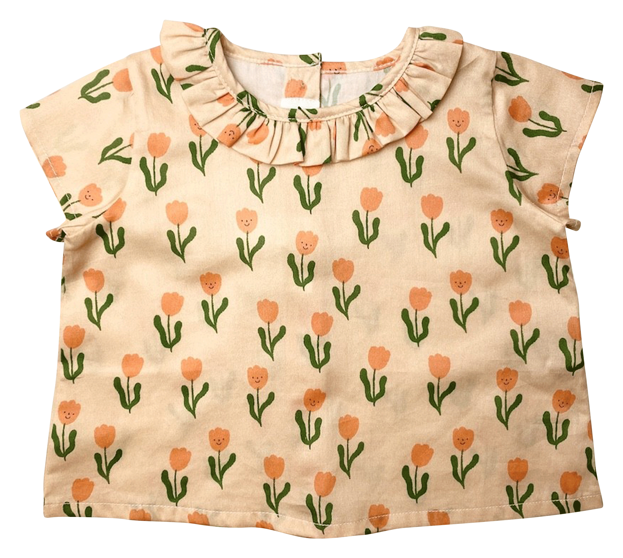 NEHA - Blouse col rond imprimée floral en coton | Rose