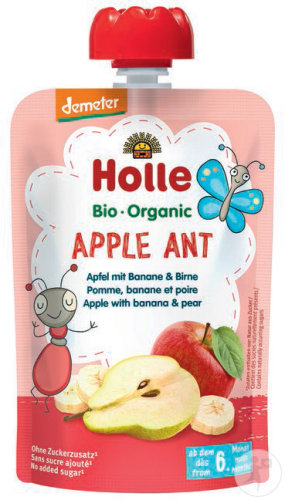 Holle Apple Ant Gourde Pomme/Banane/Poire Dès 6 Mois Bio 100g