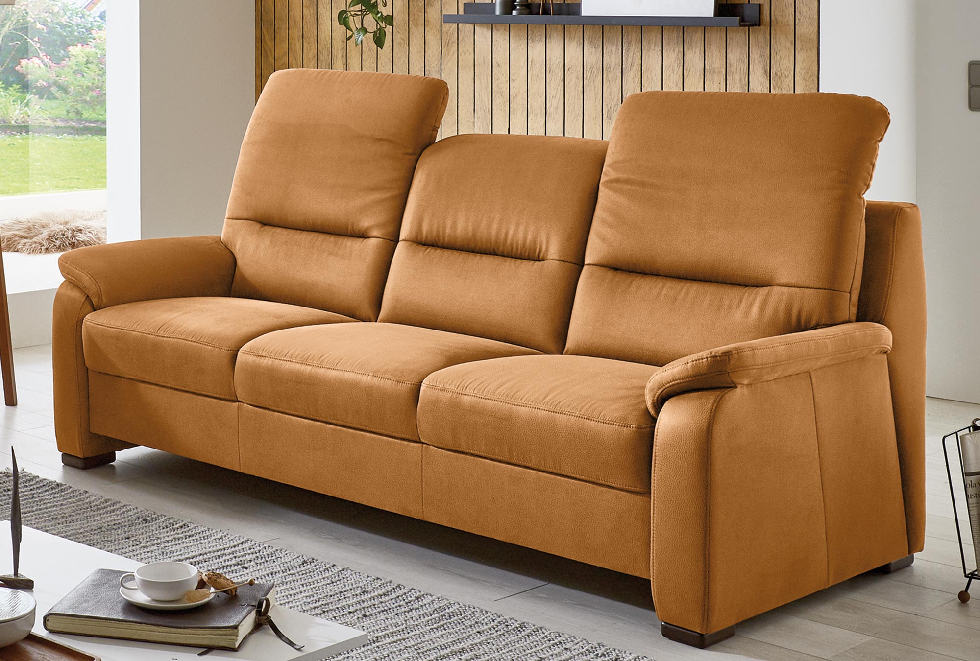 polsterpower 3-Sitzer-Sofa - braun - Microfaser