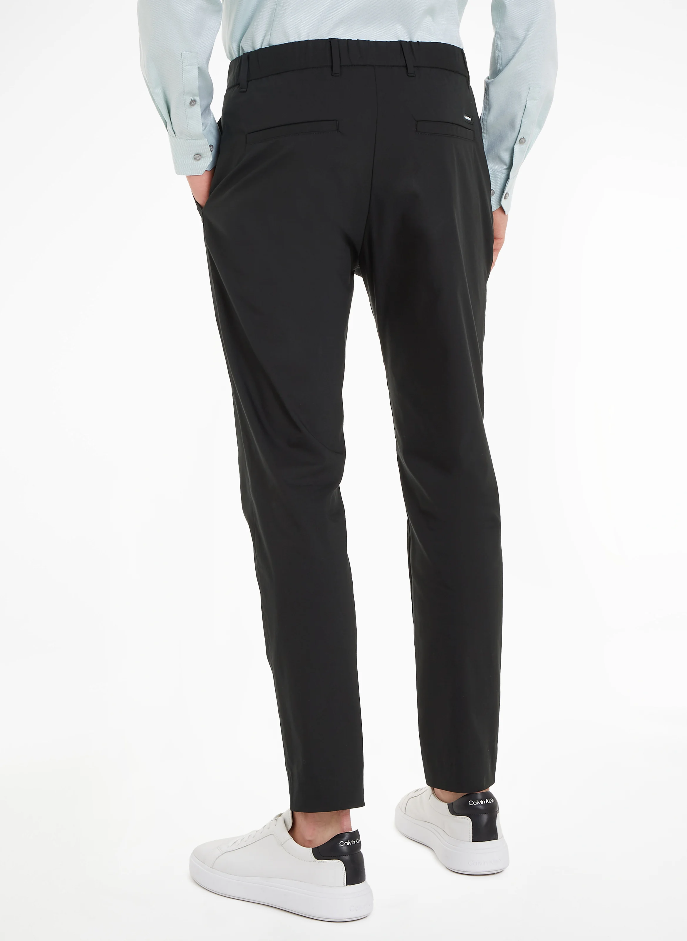 Pantalon droit en coton mélangé | Gris