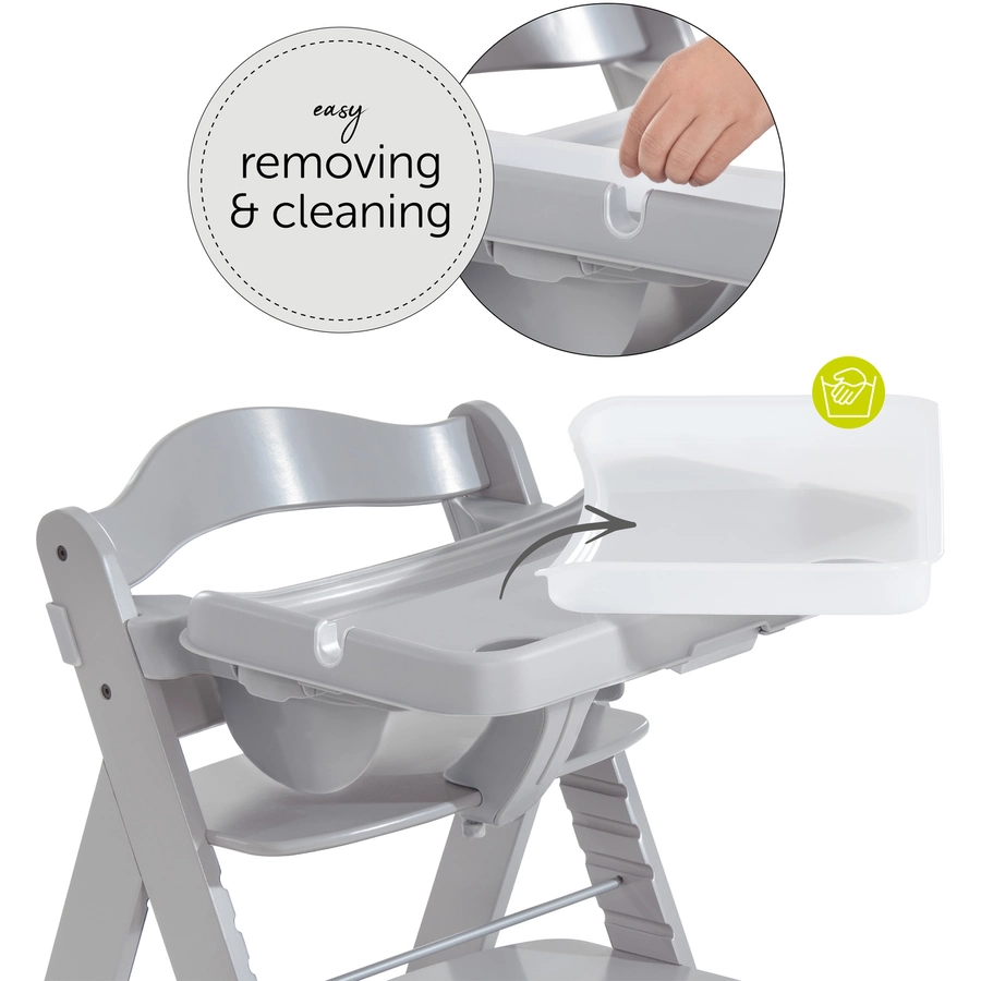 hauck Alpha Esstisch Tray Grey
