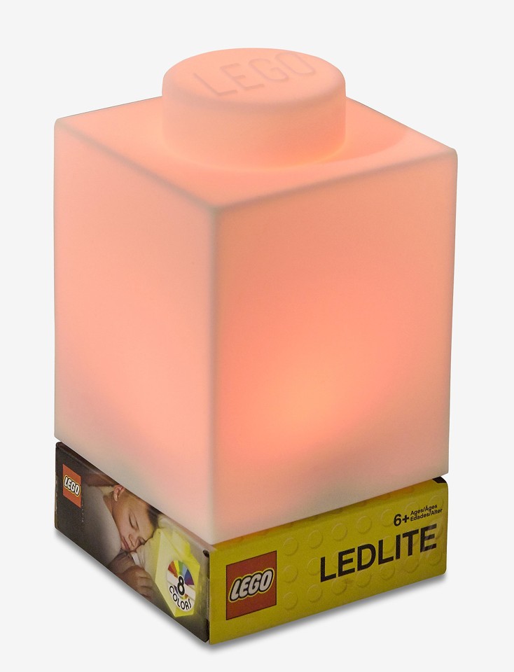 LEGO - Natlampe m/LED - Silicone Brick - Hvid