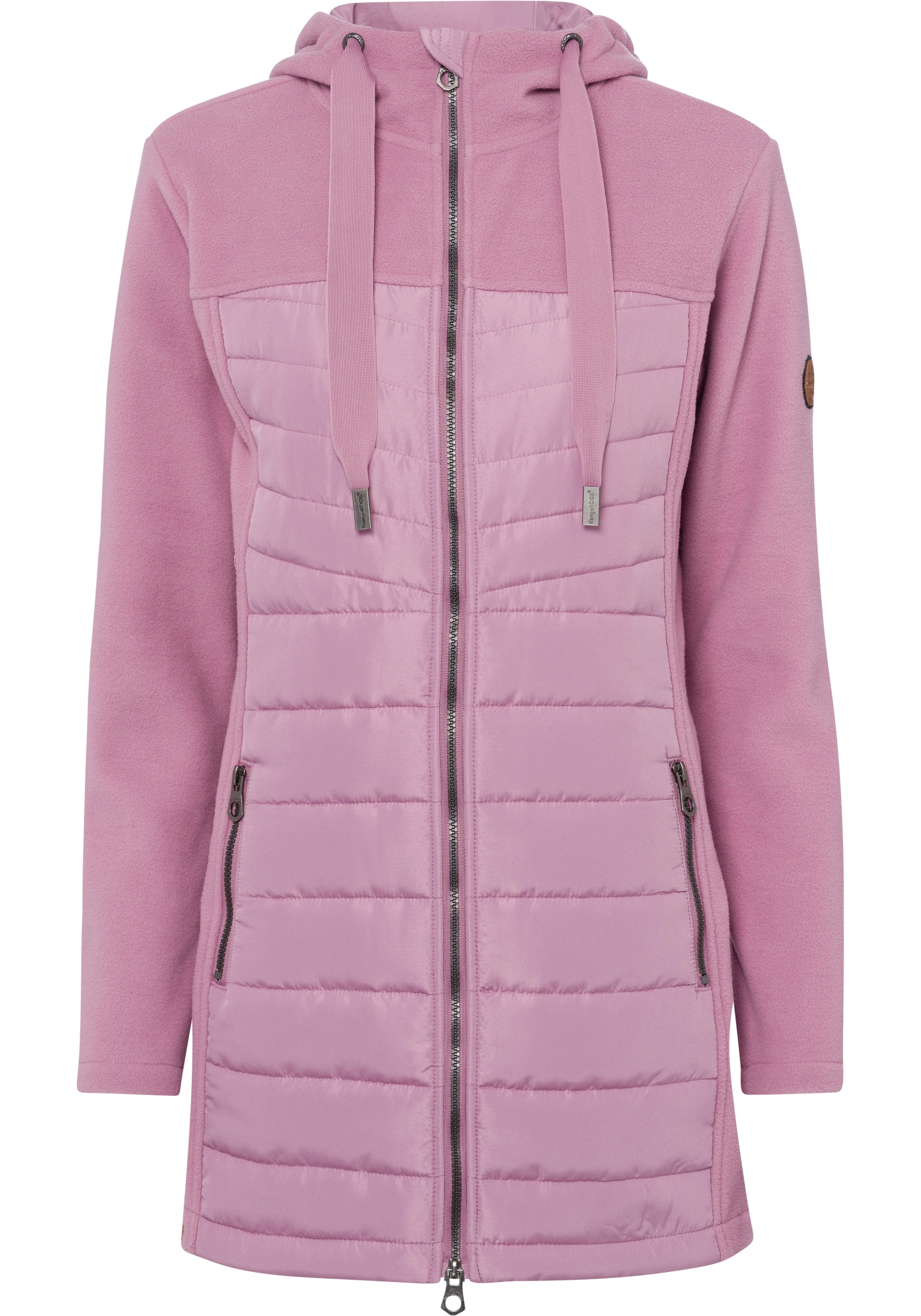 KangaROOS Langjacke mit Kapuze Hybridjacke - Fleecejacke mit wattierten Bereichen