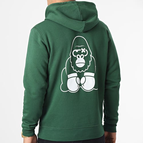 Sweat Capuche Gorille Vert Blanc