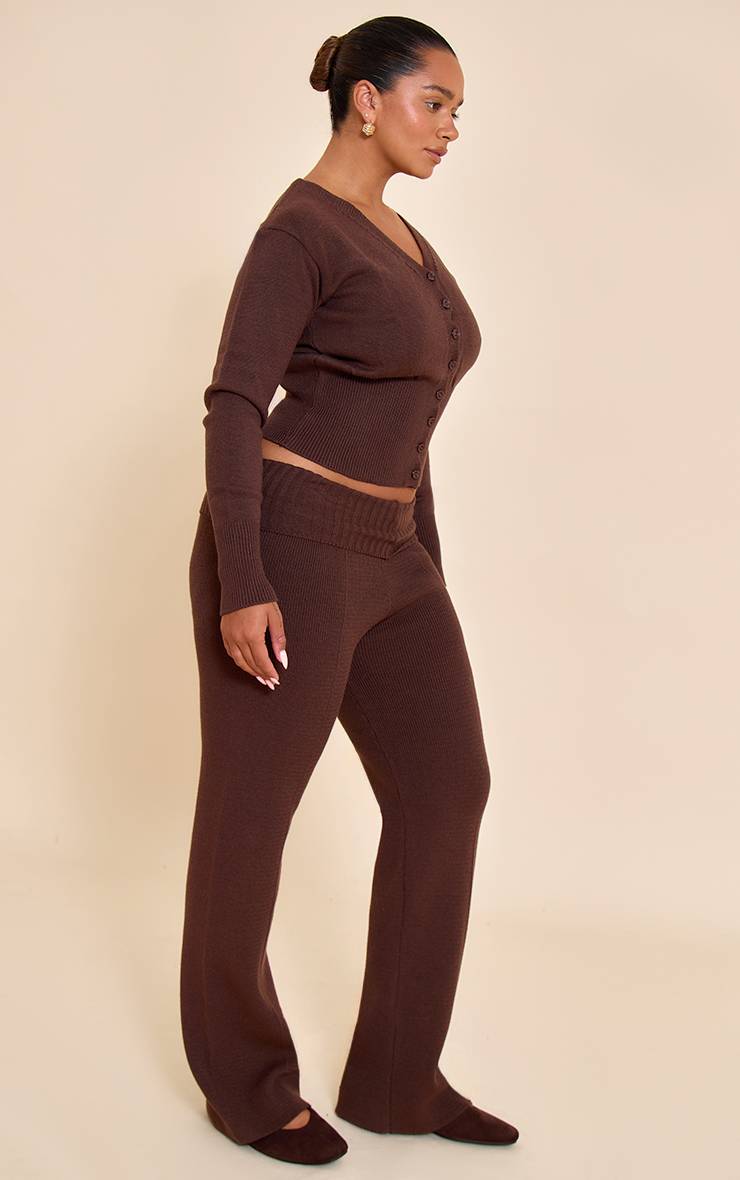 Chocolat Pantalon En Maille À Pinces Et Taille Repliée Shape