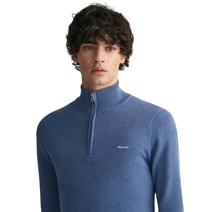 Gant Pique Half Zip Sweater Heren