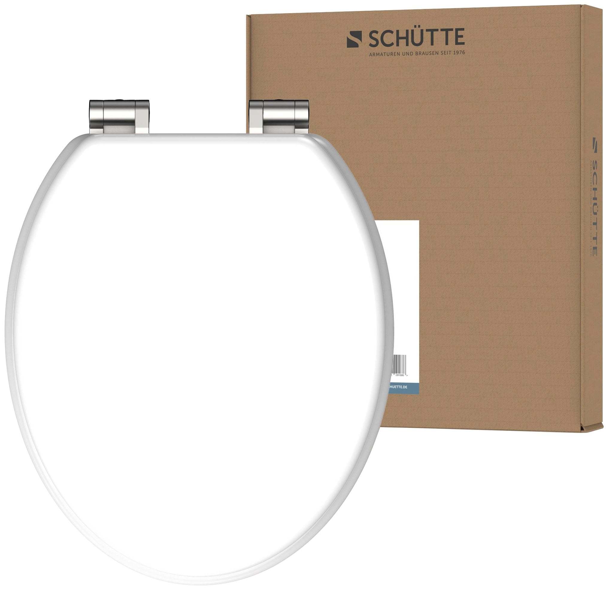 Schütte WC-Sitz »WHITE« mit Absenkautomatik und Holzkern, max, Belastung der Klobrille 150 kg