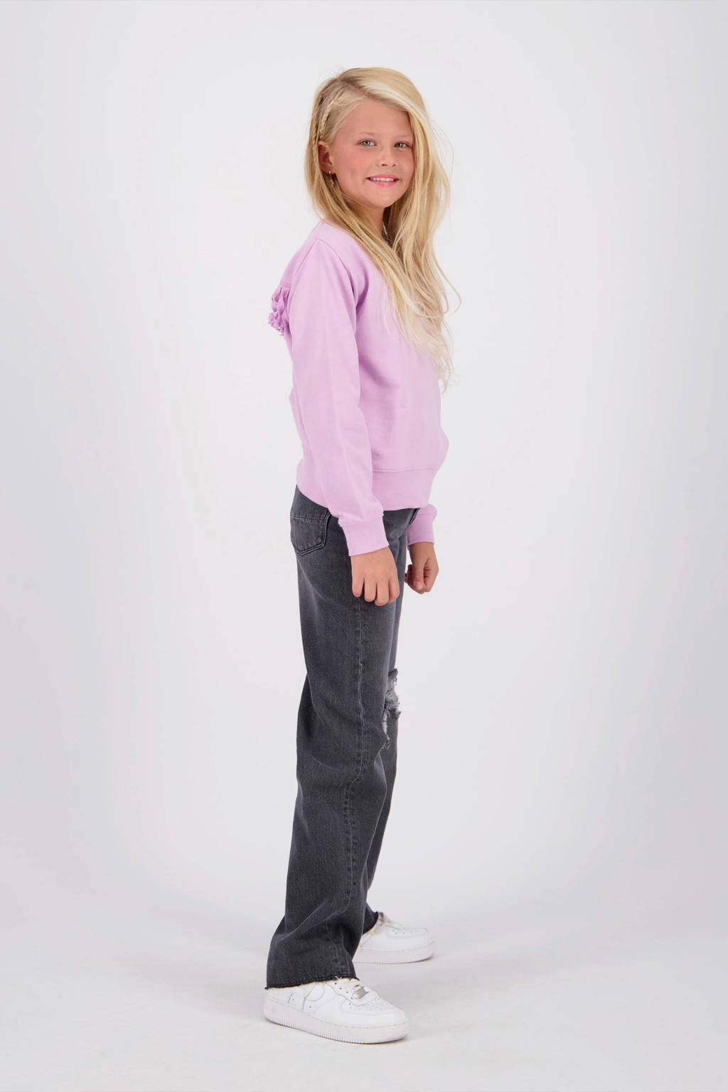 Vingino high waist wide leg jeans Cato Destroy black vintage
