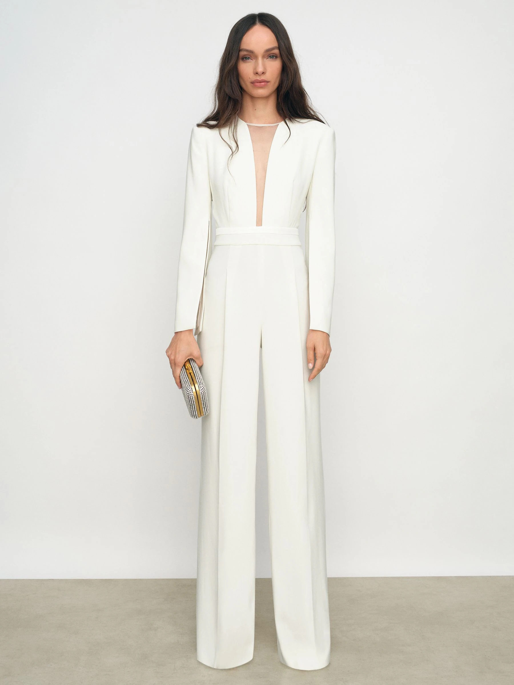 Ivoor - Reiss Evora Plunge-Neck Split-Sleeve Jumpsuit