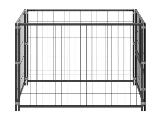 Chenil extérieur cage enclos noire 100 x 100 x 70 cm 02_0000489