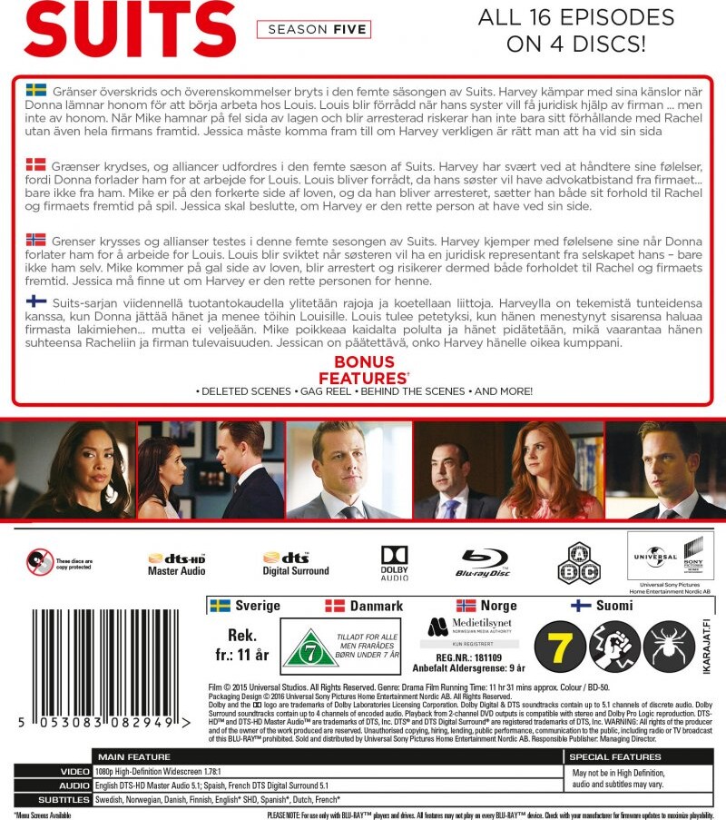 Suits - Sæson 5 - Blu-Ray