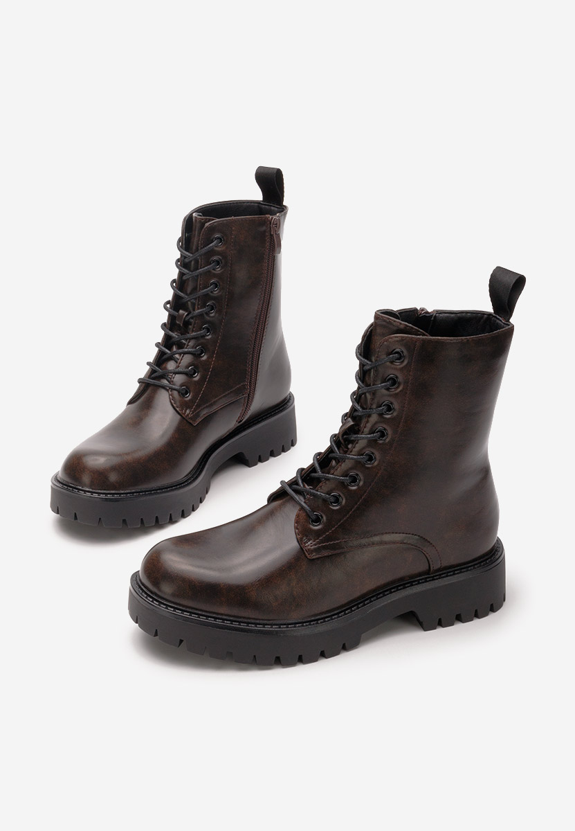 Bottines rangers femme bruns Sarianna