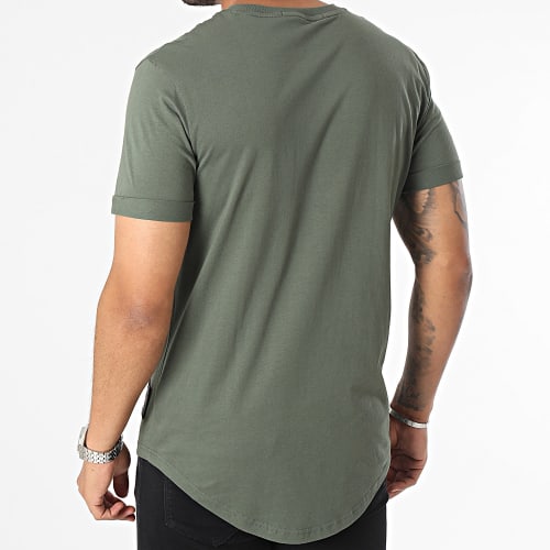 Tee Shirt Oversize Badge Round 3482 Vert Kaki