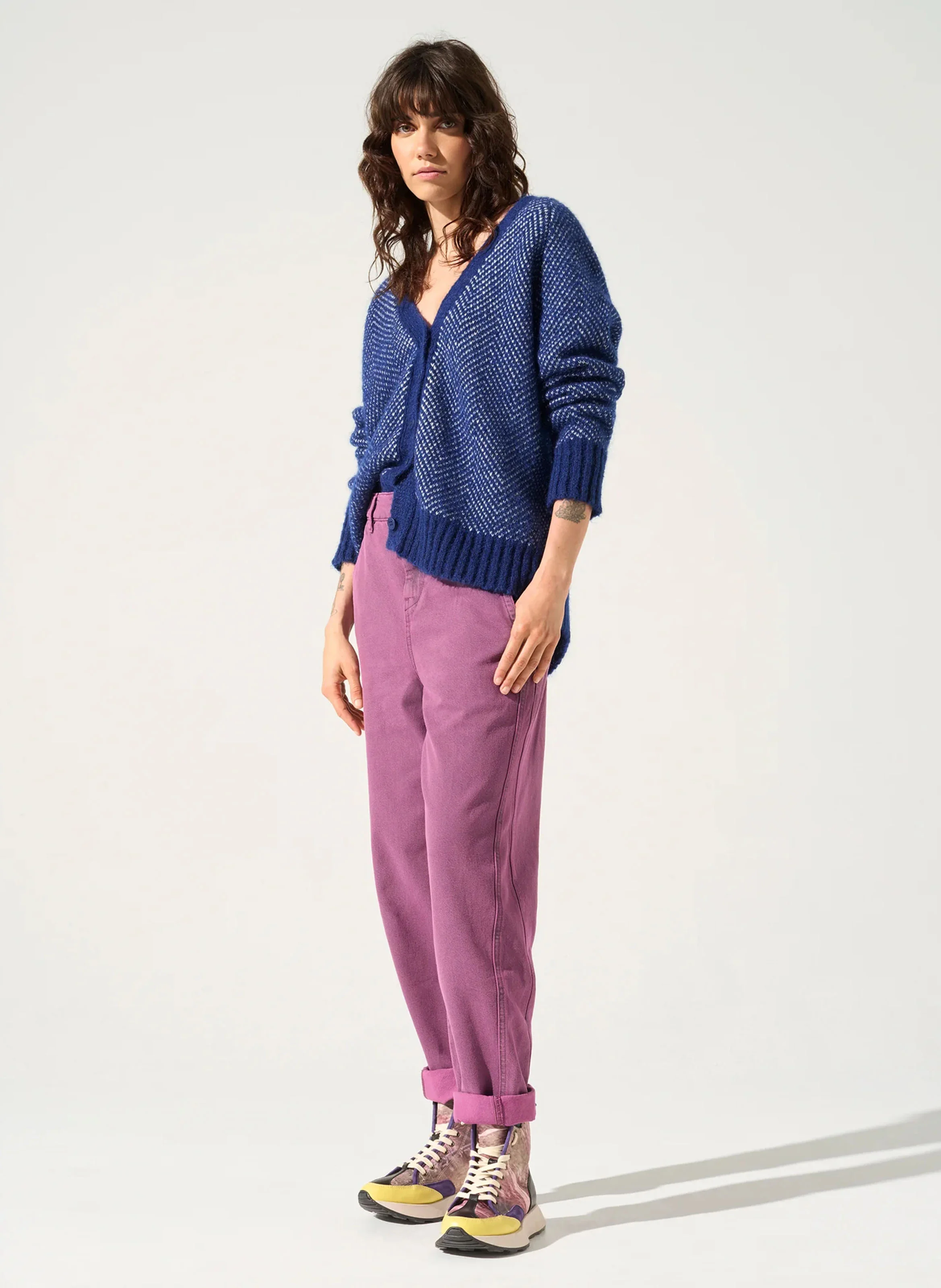 KEJA - Jean coupe mom en coton| Violet