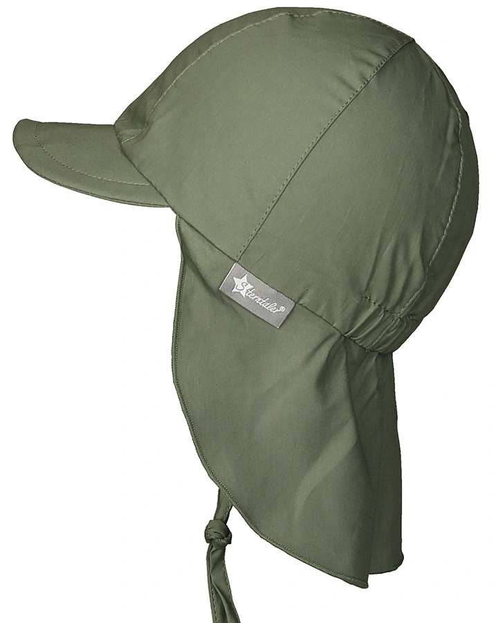 Schirmmütze mit Nackenschutz zum Schnüren in olive