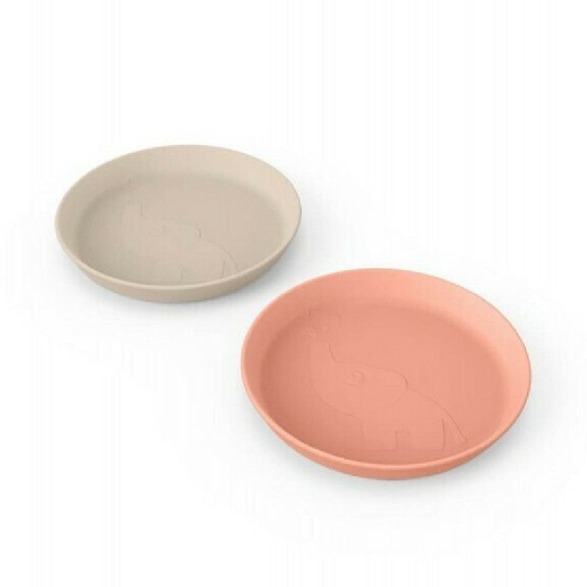 PACK VAISSELLE KIDDISH PLATE 2-PACK ELPHEE SAND/CORAL - Ecru
