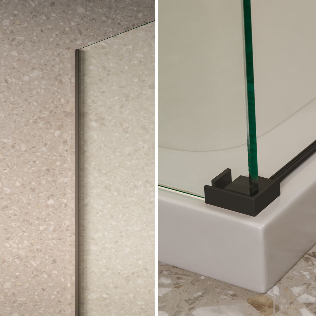 Saniclear Supreme profielset voor zijwand zwart mat
