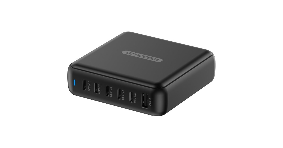 Sitecom200W GaN Power Delivery Desk Charger  (Zwart)