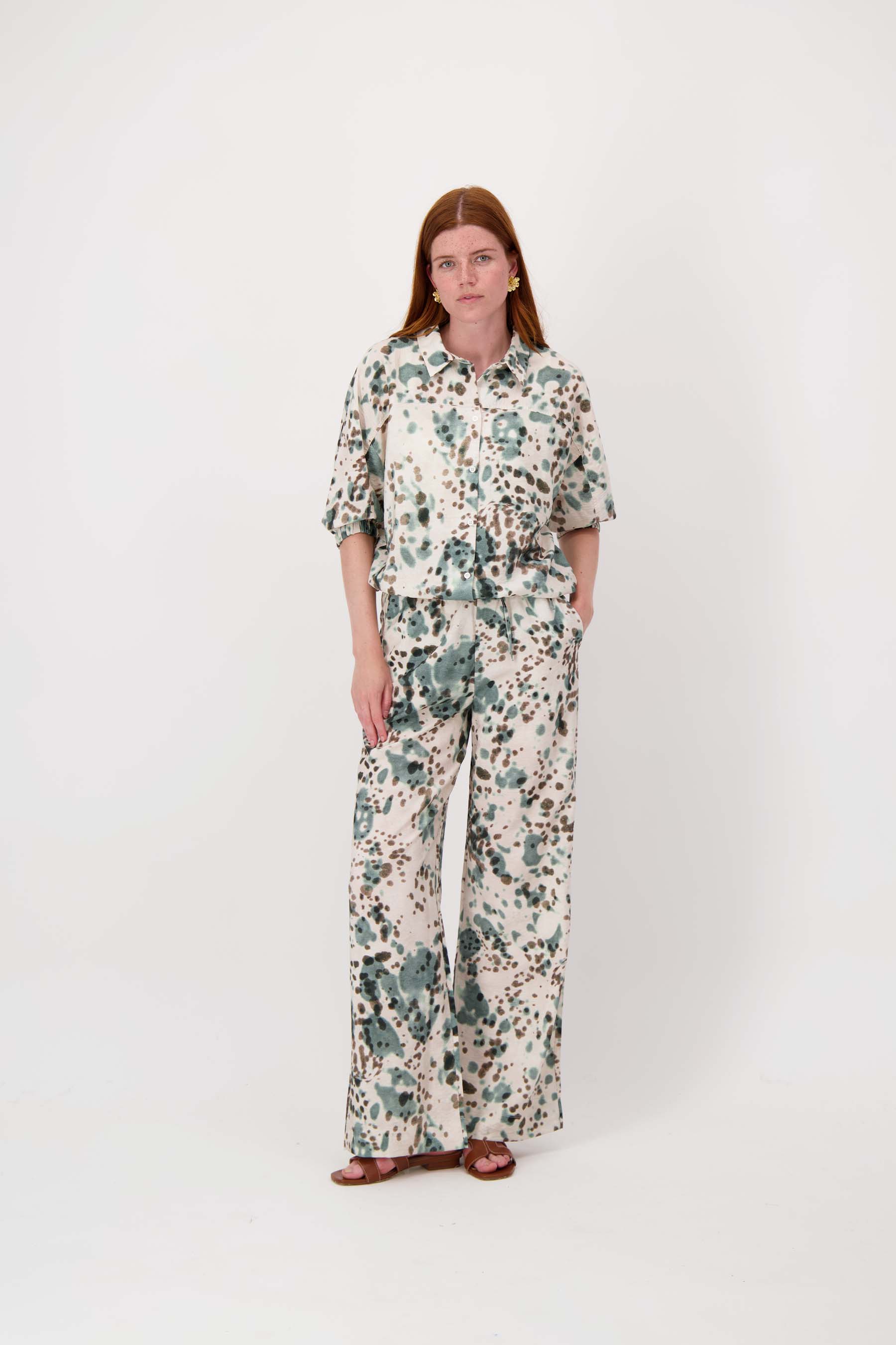 blouse met gevlekte print
