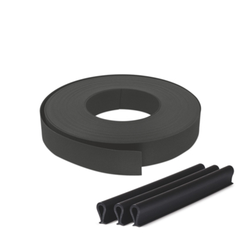 Giardino lint met clips RAL 9005 zwart 50 mm