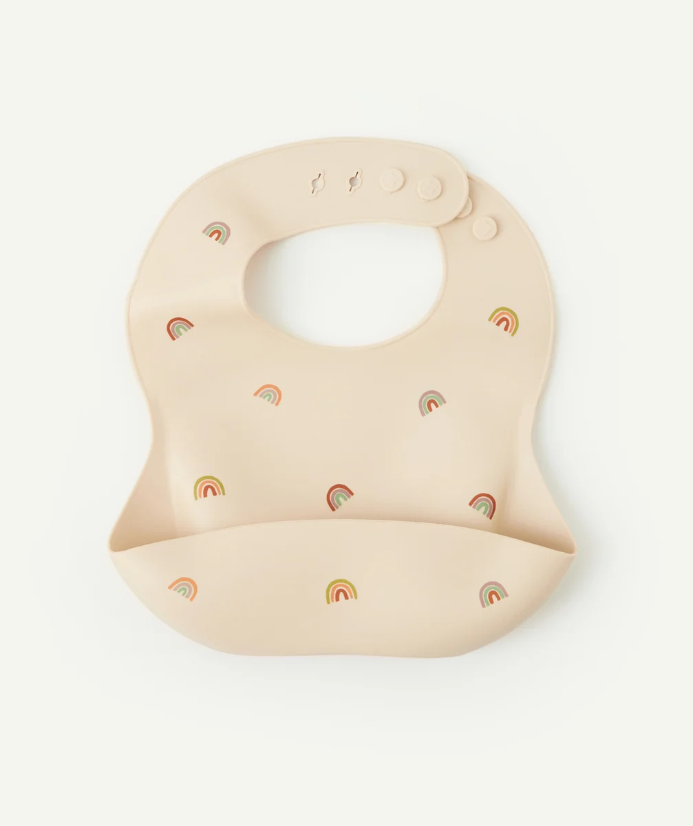 MUSHIEBAVOIR BEIGE ARC-EN-CIEL EN SILICONE POUR BÉBÉ