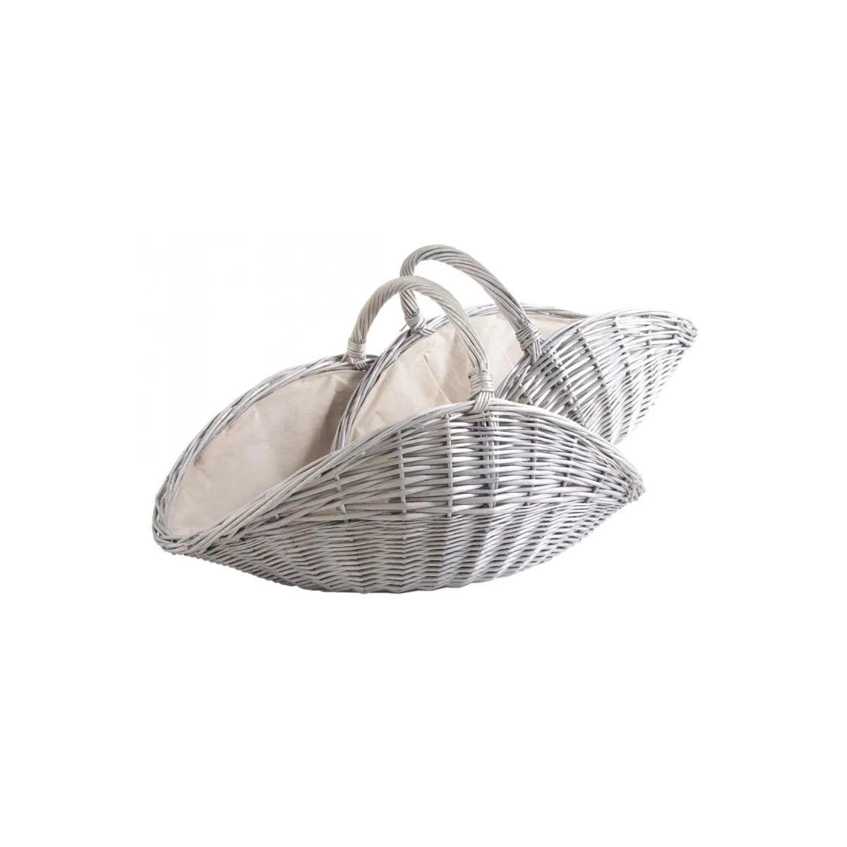 AUBRY GASPARD Paniers à bûches (lot de 2) - Osier gris