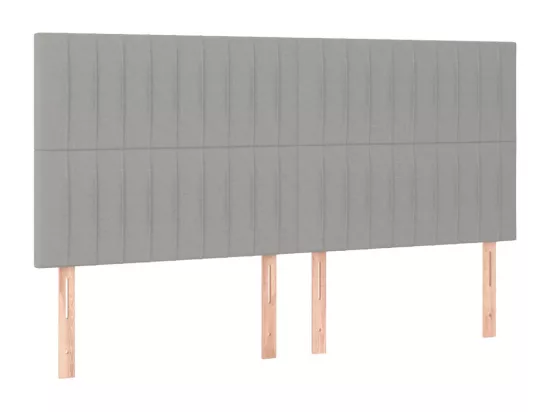 Sommier tapissier et matelas et LED Gris clair 180x200 cm Tissu