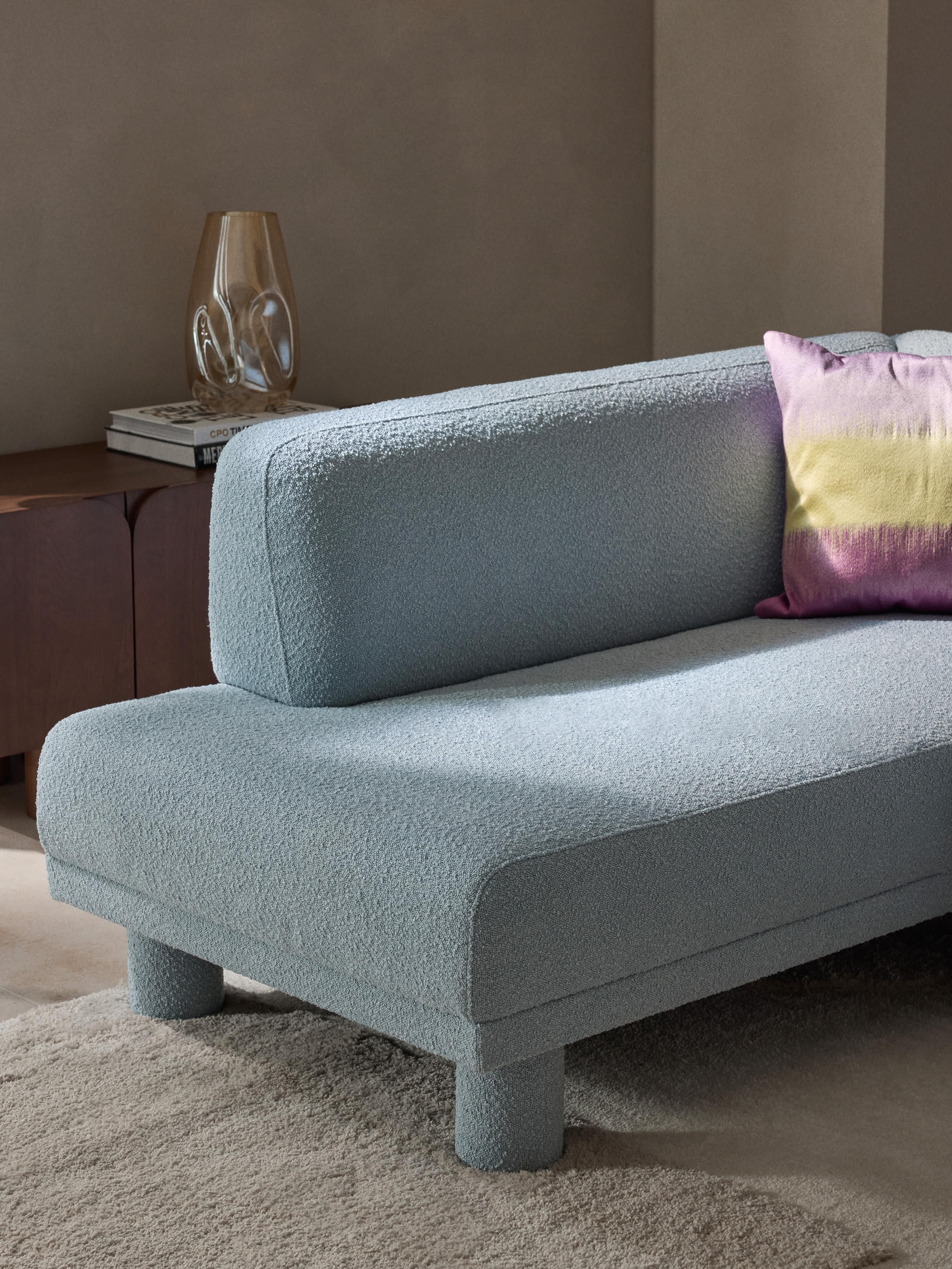 Bouclé hoekbank Lilo
