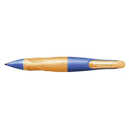 Ergonomischer Druck-Bleistift für Rechtshänder - STABILO EASYergo 1.4 in neonlimonengrün/aquamarin - Einzelstift - inklusive 3 dünner Minen - Härtegrad HB