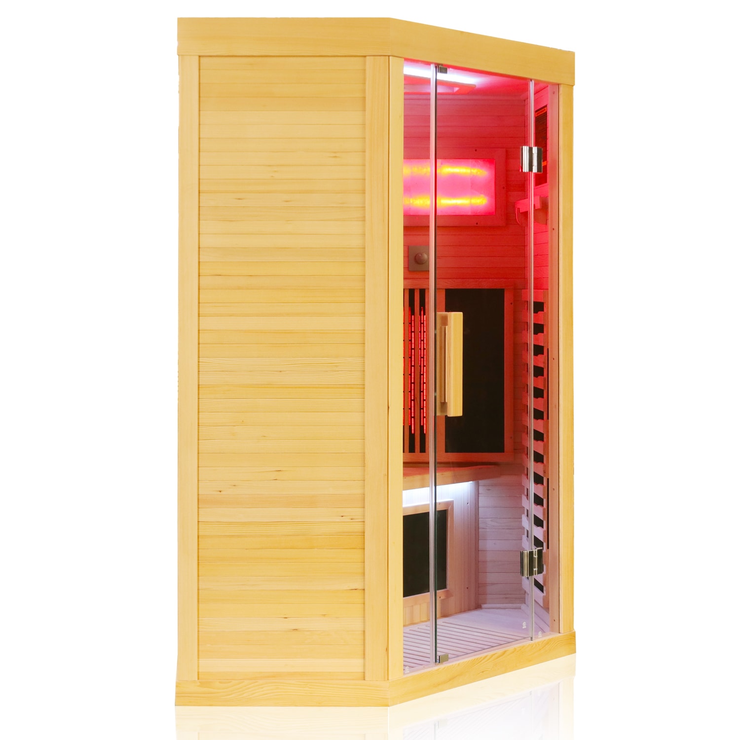 Dewello® Infrarotkabine Infrarotsauna SALTCOATS 120cm x 120cm inkl. 3 Vollspektrumstrahler, 4 Karbonstrahler, 2 Personen