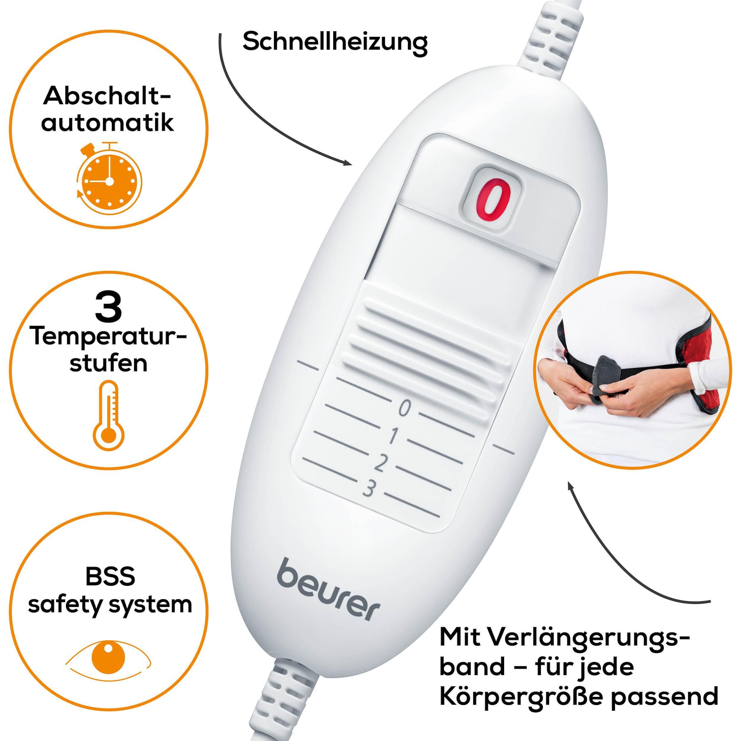 BEURER Heizkissen »HK 55 Easyfix, multifunktional anwendbar für Bauch, Rücken, Gelenke« Mit integriertem Gummiband mit Klettverschluss für einfache Fixierung