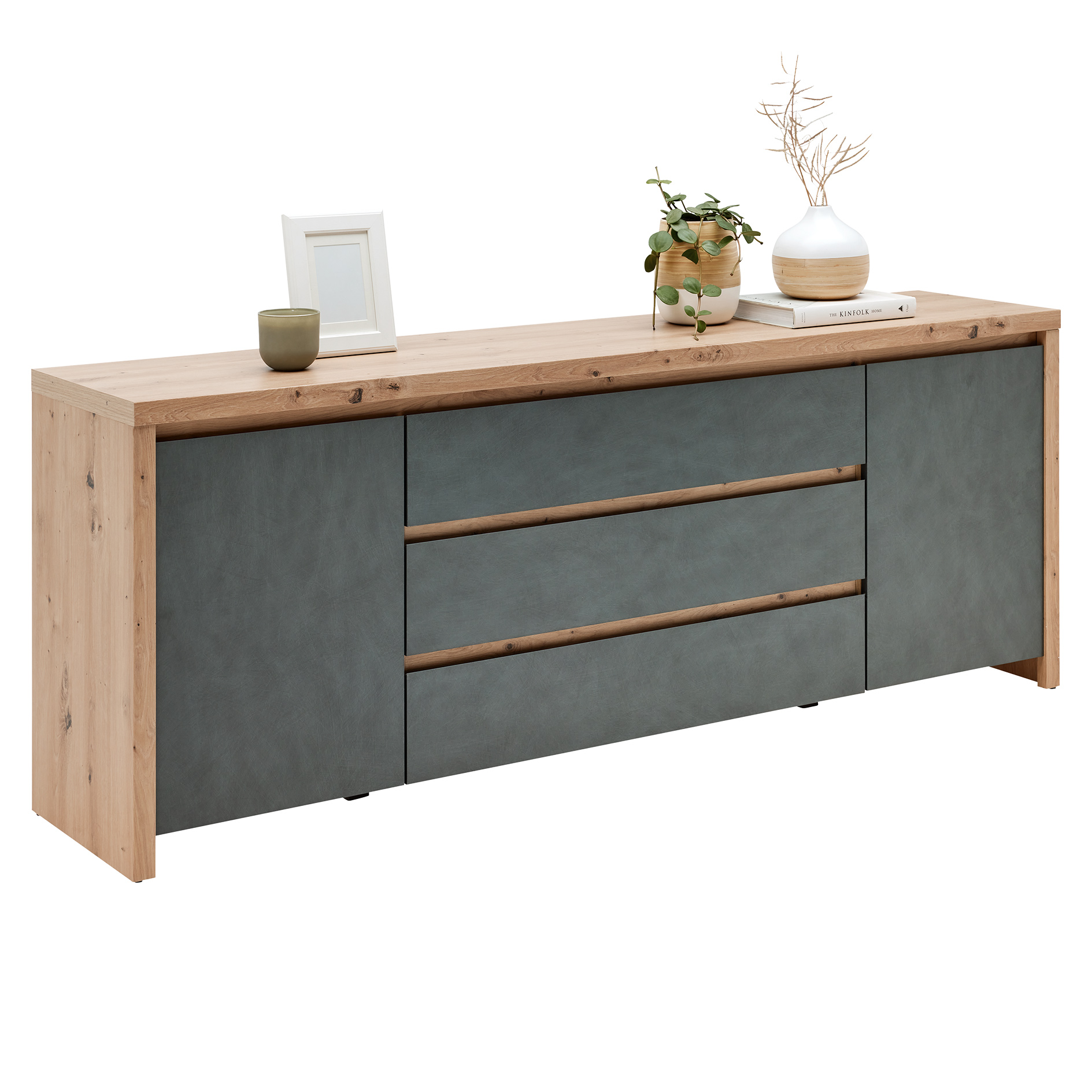 Lowboard - Artisan Eiche-Matera - 3 Schubkästen - 190 cm