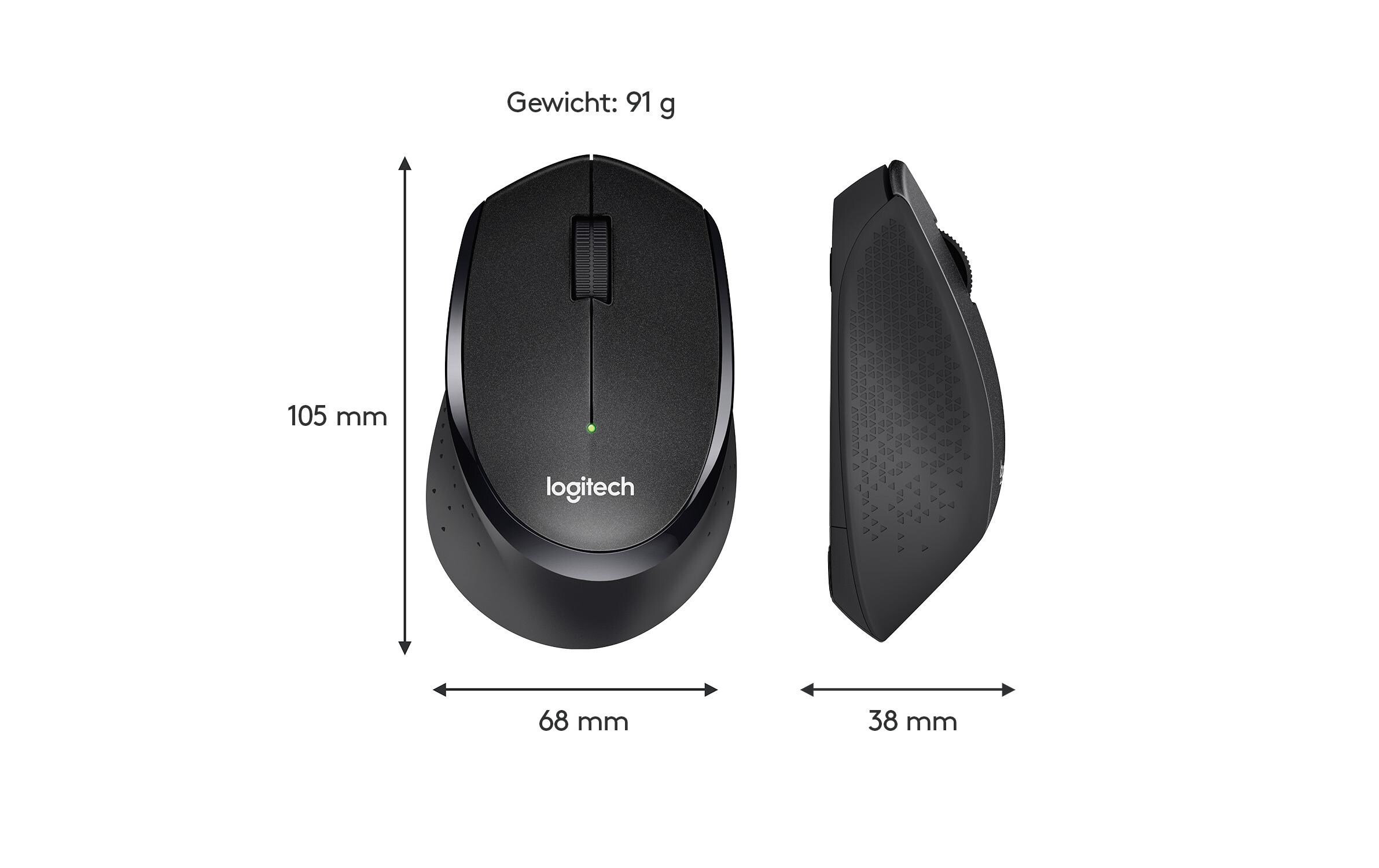 Maus B330 Silent Plus BusinessGeräuscharme USB-Funkmaus, schwarz
