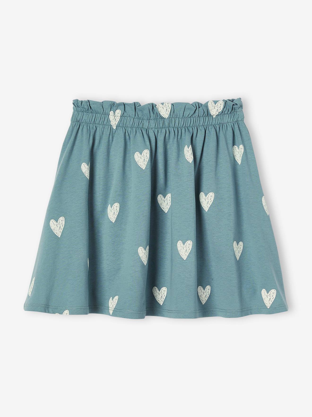 Saia estampada para meninas, estampa azul vibrante