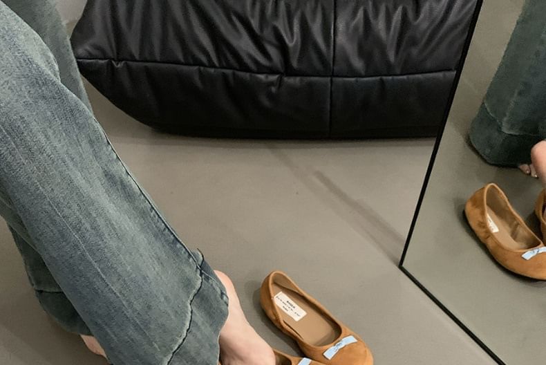 Karlao - Platte schoenen met strik van imitatiesuède