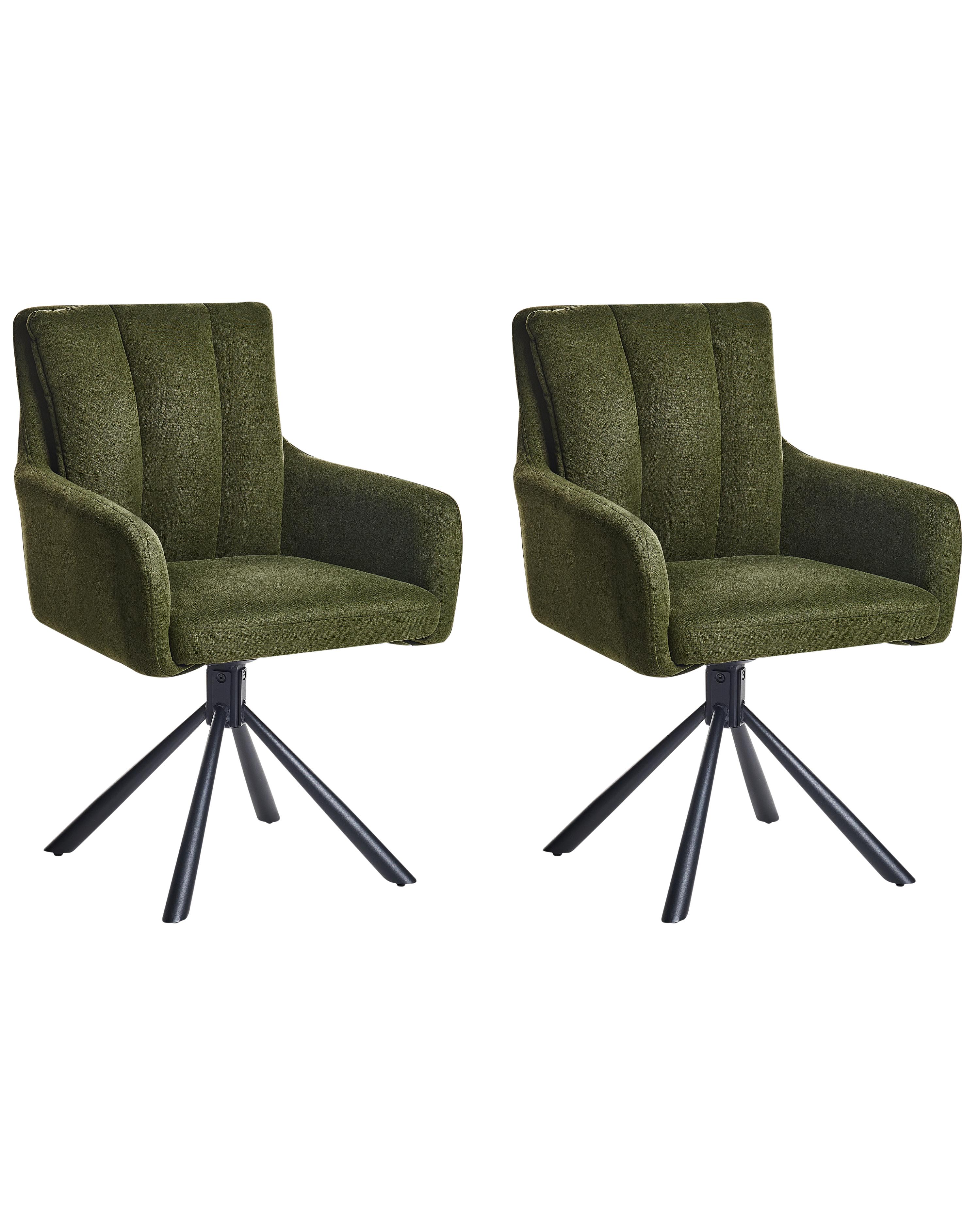 Set van 2 eetkamerstoelen draaibaar SARDOAL Donkergroen