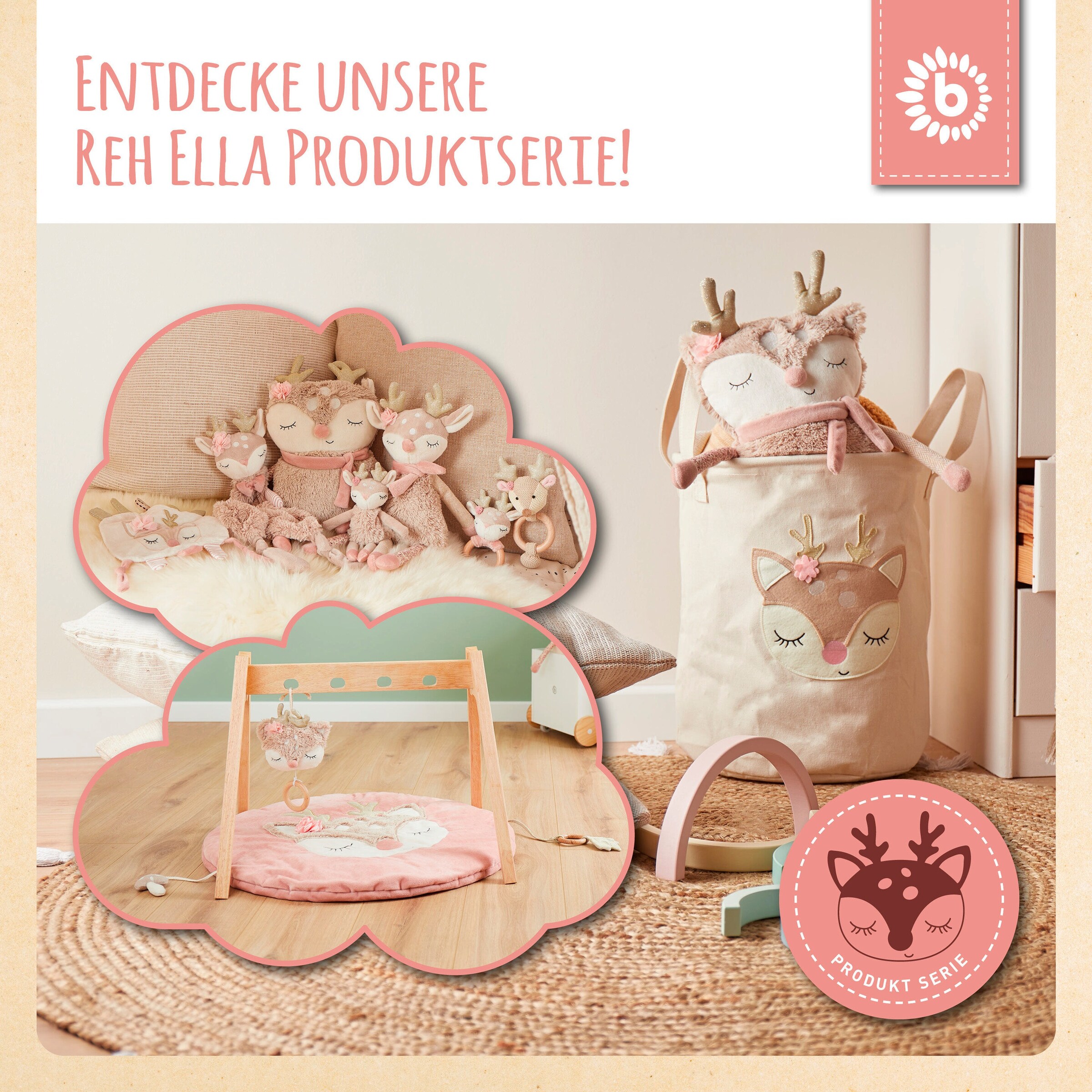 Bieco Aufbewahrungsbox mit Deckel Reh Ella Braun
