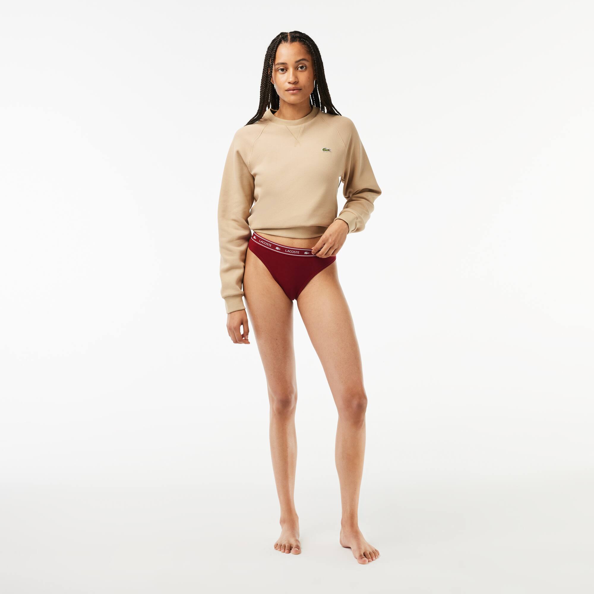 String mit Logo Slips & Unterhosen - Rot - Lacoste - Damen