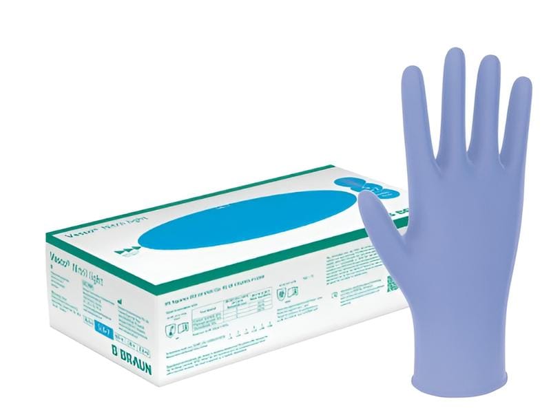 B. Braun Einweghandschuh Vasco Nitril Light M 100 Stück Extra leichte Untersuchungs-Handschuhe aus Nitril