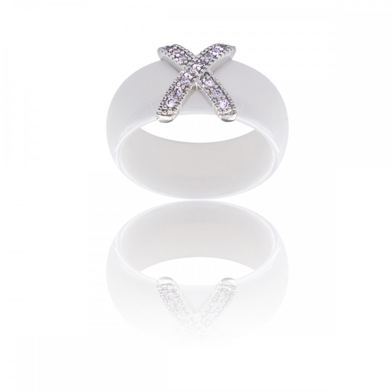 Coffret Sublime Bague Femme Céramique Ornée Zirconium